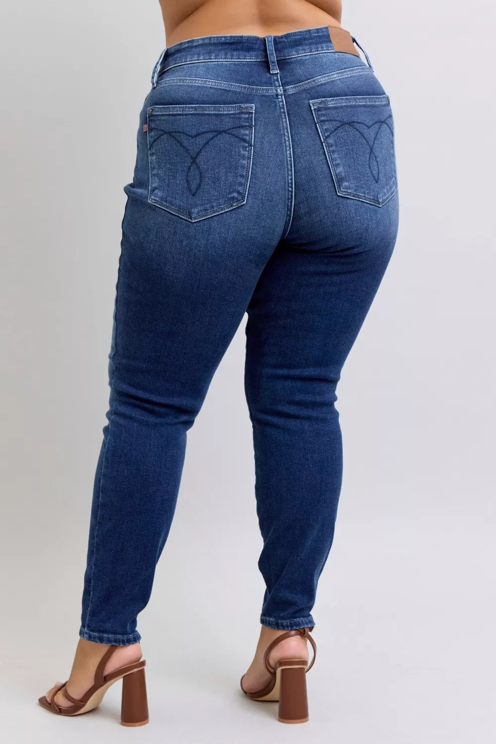 Full Size Washed Thermal Skinny Jeans Plus Size