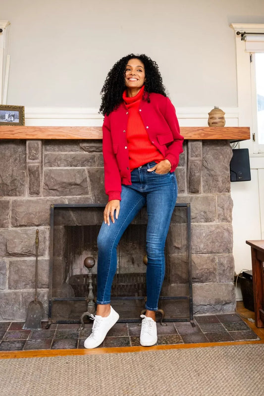 Full Size Washed Thermal Skinny Jeans Plus Size