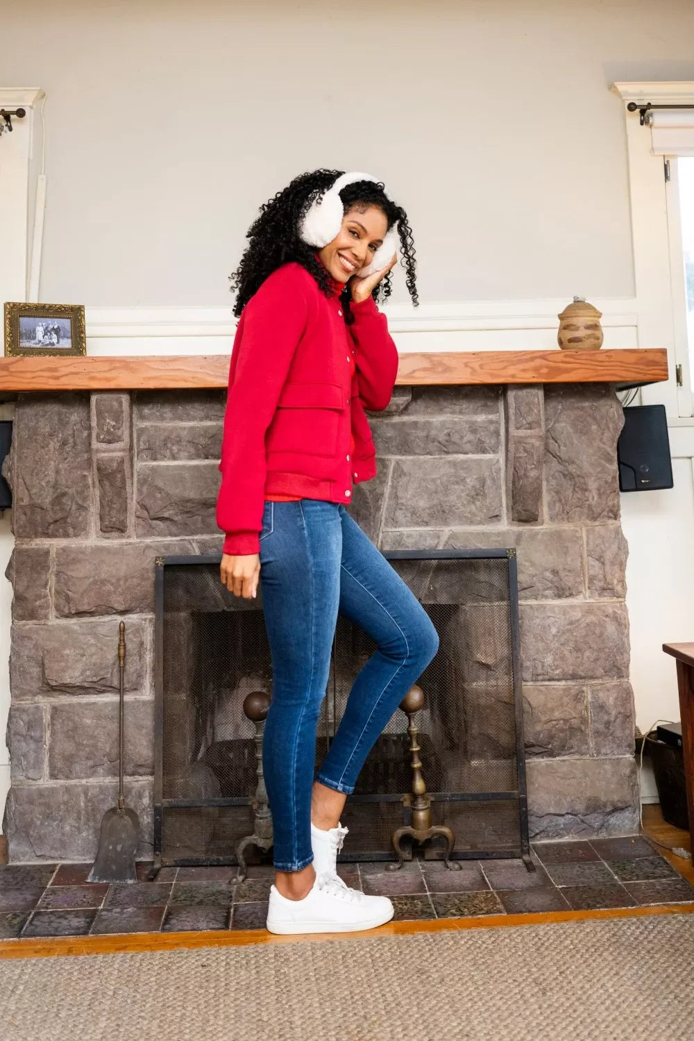 Full Size Washed Thermal Skinny Jeans Plus Size