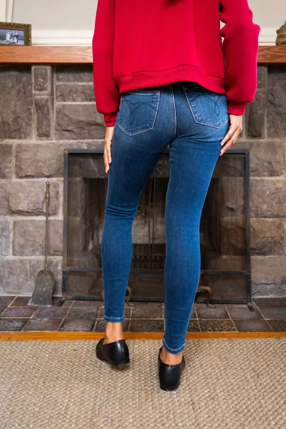 Full Size Washed Thermal Skinny Jeans Plus Size