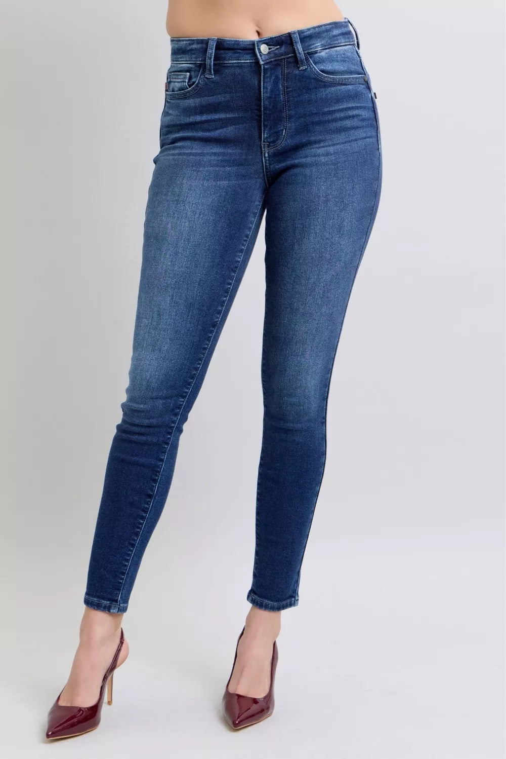 Full Size Washed Thermal Skinny Jeans Plus Size
